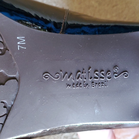EUC Matisse heels leather upper size 7M brown black shiny glossy - Picture 8 of 11